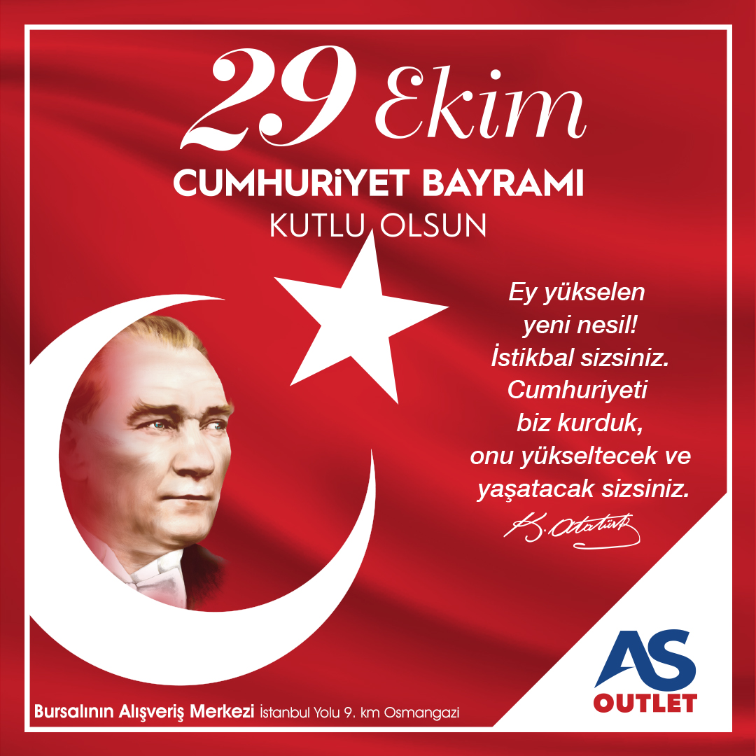 29 EKİM CUMHURİYET BAYRAMINIZ KUTLU OLSUN.